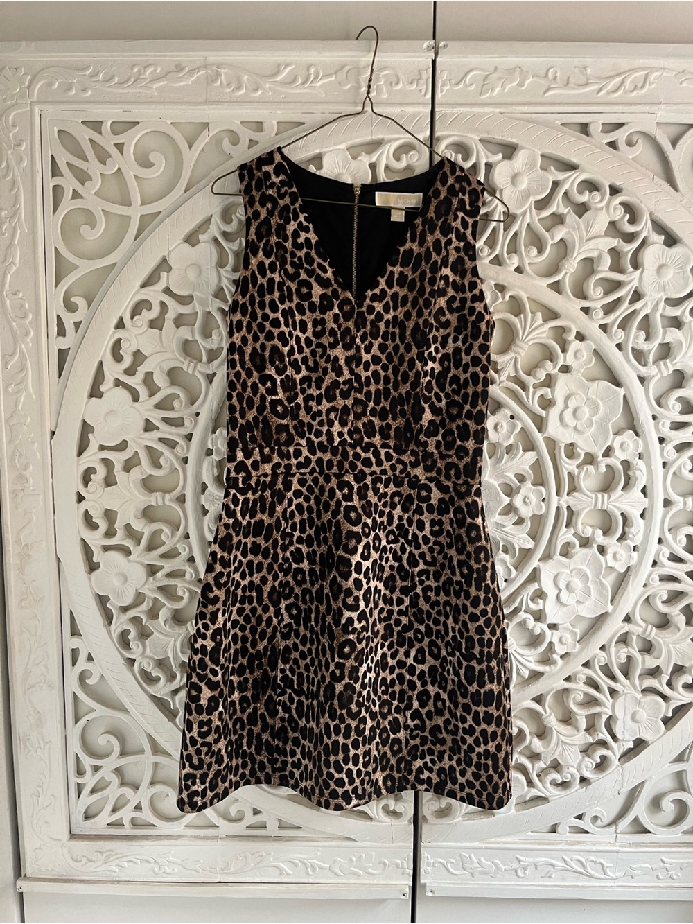 Michael Kors Leopard Print Sleeveless Fit & Flare Dress Size Small